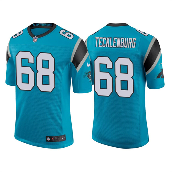Men's Carolina Panthers #68 Sam Tecklenburg 2022 Blue Stitched Game Jersey Men's Carolina Panthers #68 Sam Tecklenburg 2022 Blue Stitched Game Jersey